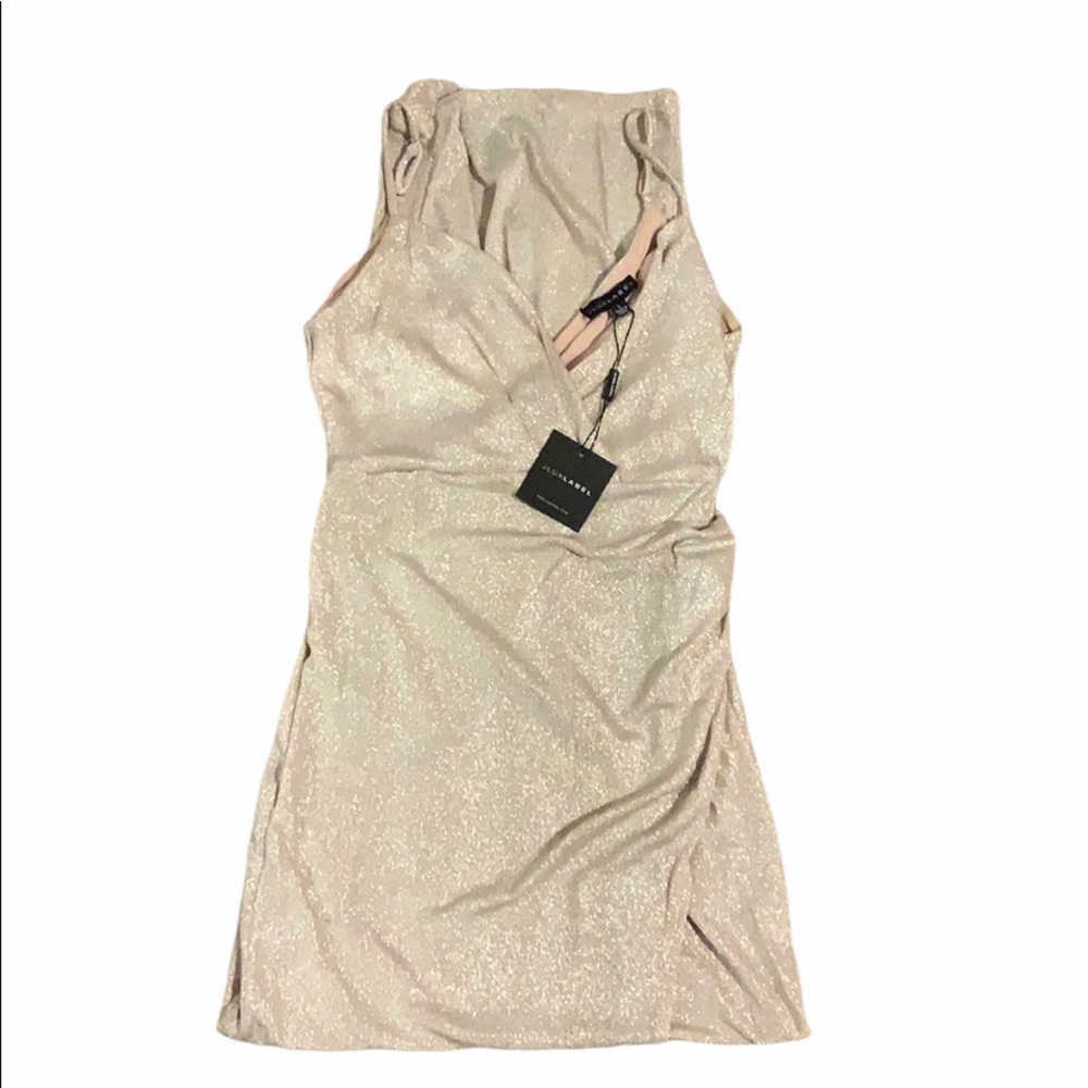NWT JLUXLABEL Cream Shimmer Symphony Dress